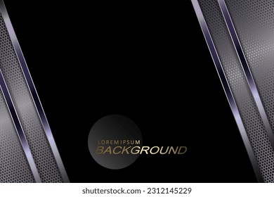 Textured blinds with shiny stripes of a metallic shade on a black background