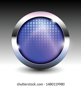 Textured blue and purple round background with a silver frame. Vector illustration