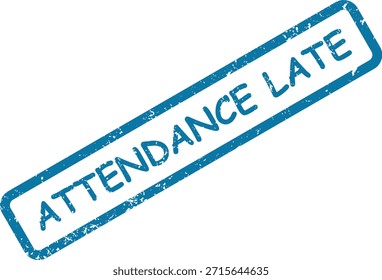 Uma impressão de carimbo azul texturizada exibindo o texto "ATENDIMENTO TARDIO", angulado diagonalmente em um plano de fundo branco.