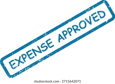 A textured blue stamp effect clearly displaying the words "EXPENSE APPROVED" at an angle, isolated on a clean white field.