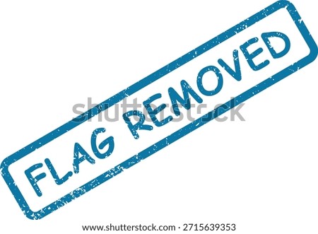 A textured blue stamp impression stating 