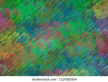 Textured blur rainbow background with a flickering pattern. Tapestry background with mixed threads. Vector illustration.