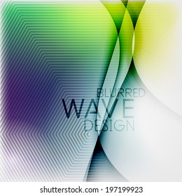 Textured blurred color wave background. Futuristic hi-tech modern business or technology design template