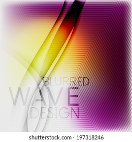 Textured blurred color wave background. Futuristic hi-tech modern business or technology design template