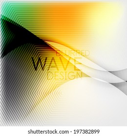 Textured blurred color wave background. Futuristic hi-tech modern business or technology design template