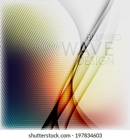 Textured blurred color wave background. Futuristic hi-tech modern business or technology design template