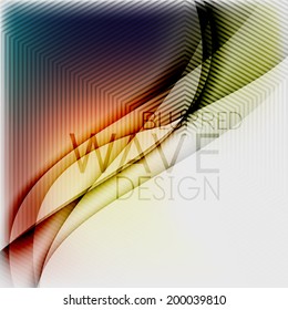 Textured blurred color wave background. Futuristic hi-tech modern business or technology design template