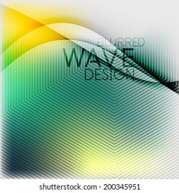 Textured blurred color wave background. Futuristic hi-tech modern business or technology design template