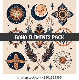 Textured boho patterns with arrows, feathers, and subtle floral designs in natural shades