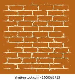 A textured brick wall in warm brown and cream tones. The bricks have a distressed, aged look with visible mortar lines.