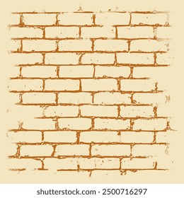 A textured brick wall in warm brown and cream tones. The bricks have a distressed, aged look with visible mortar lines.