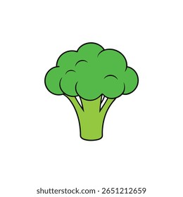 Textured broccoli florets fresh green veggie art Vector illustration