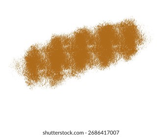 Textured brown brush stroke on a white background for design elements