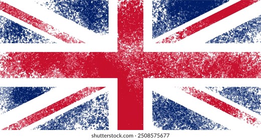 textured brush flag of United Kingdom. United Kingdom grungy flag