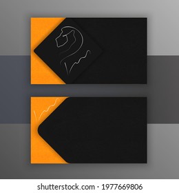 Textured business card template. Vector