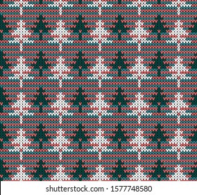 Textured, busy Christmas tree knitted pattern for backdrop/holiday textile/fabric print/scarf/socks/hat/pullover/gloves etc