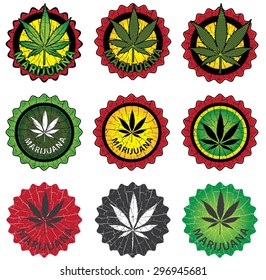 textured cannabis leaf stamps 