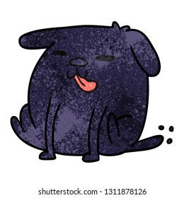 textured cartoon illustration kawaii of a cute dog
