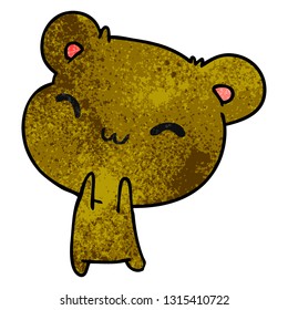 textured cartoon illustration kawaii cute teddy bear