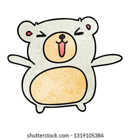 textured cartoon illustration kawaii cute teddy bear