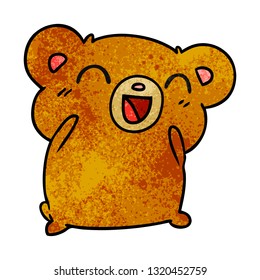 textured cartoon illustration kawaii cute teddy bear