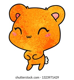 textured cartoon illustration kawaii cute teddy bear
