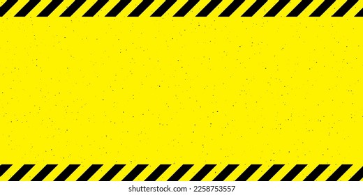 Textured caution tape frame background. Yellow and black diagonal stripes, square warning wallpaper. Vector