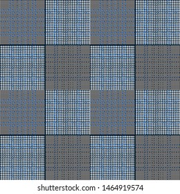 Textured checkered print pattern for coat, suit, jacket etc. Blue and black color combination.
