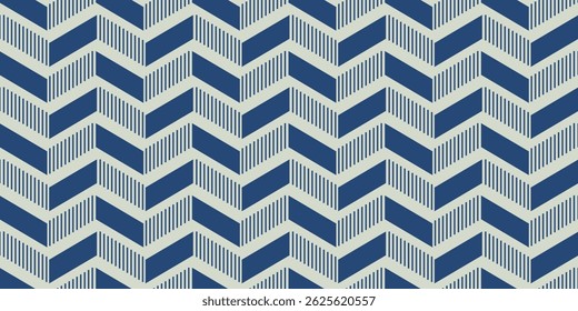 Texturierte Chevrons, sich wiederholende blaue abwechselnd. Gestreifte und massive wellenförmige Reihen von Chevrons.