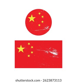 Diseño de Vector texturizado de la bandera de China.