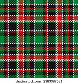 Textured Christmas tartan plaid in green, red, black