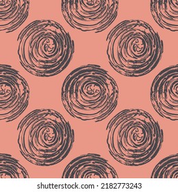 Textured circle abstract gray pink seamless pattern for textile and packaging design