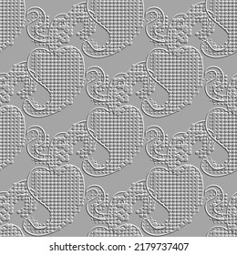 Los círculos texturados tienen un patrón de tres dimensiones impecable. Fondo de grunge vectorial floral. Flores Paisley empinadas, hojas con círculos, puntos. Fondo de superficie de repetición de Polkadot. El socorro atraviesa los adornos de los puntos de polka.
