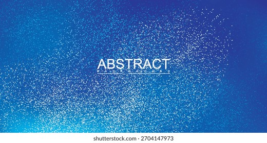 Una nube texturizada de partículas digitales brillantes se arremolina sobre un fondo azul degradado. La palabra ABSTRACTAS está escrita en una fuente blanca simple en el centro.