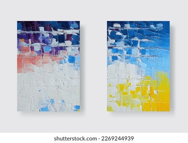 Textured colorful abstract background. Pattern or wallpaper for art print, banner. Natural texture of oil style paint. Vector illustration.