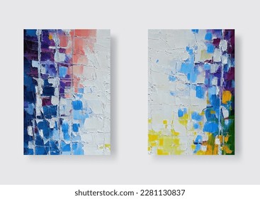 Textured colorful abstract background. Pattern or wallpaper for art print, banner. Natural texture of oil style paint. Vector illustration.