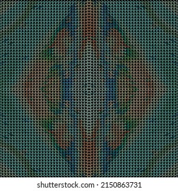 Textured colorful grid seamless pattern. Embroidery style ornamental lace background. Tapestry tribal ethnic repeat backdrop. Grunge embroidered texture. Decorative ornate design. Beautiful ornaments.