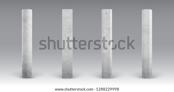 Textured concrete\
columns. Realistic cement footings. Reinforced concrete pillars.\
Bridges, roads or buildings construct elements. Concrete pole for\
banners and\
billboards.
