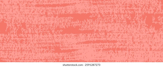 Textured coral background with a rough, distressed style. The coral color and texture give the background a vintage, artistic feel. Brush stroke texture background. Red background vector.