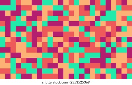 Textured cube pattern with colourful tiles and elegant symmetry. Ideal for graphic design projects, backgrounds, and trendy decorative material.