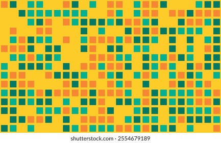 Textured cube pattern with colourful tiles and elegant symmetry. Ideal for graphic design projects, backgrounds, and trendy decorative material.