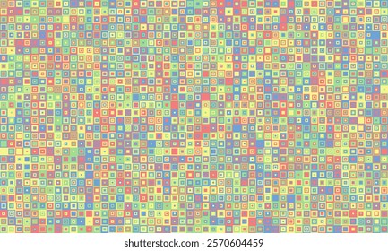 Textured cube pattern with colourful tiles and elegant symmetry. Ideal for graphic design projects, backgrounds, and trendy decorative material.