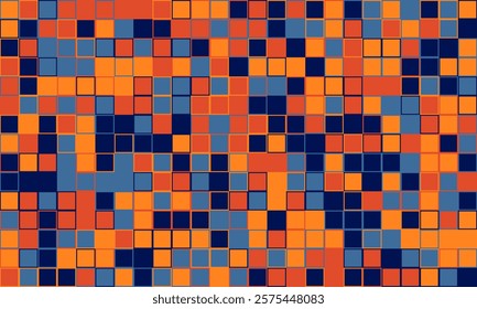 Textured cube pattern with colourful tiles and elegant symmetry. Ideal for graphic design projects, backgrounds, and trendy decorative material.