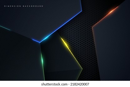 Textured dimension black background with colorful sparkling light effect