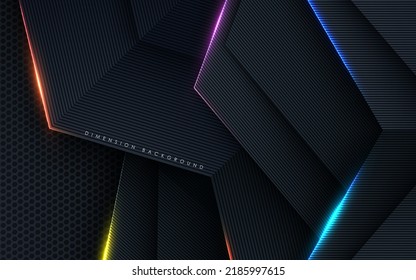 Textured dimension black background with colorful sparkling light effect