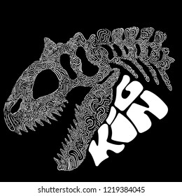 Textured dinosaur skeleton