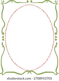 Textured Doodle Simple Antiguas Oval Frame en Rectángulo