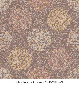 Textured dotty polka dot circle seamless pattern. Japanese style homespun textile background. Spice color neutral tones. All over print for asian zakka craft, home decor, packaging. Vector eps10