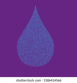 Textured drop icon. Abstract random dots for banner design. Vector background. Vintage dirty dotted pattern. Decorative graphic element. Ornament illustration. Decoration element.