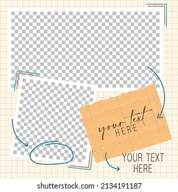 Textured empty social network post Vector